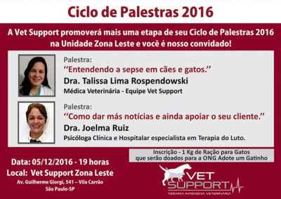 Ciclo de palestras Vet Support 2016 – Dezembro