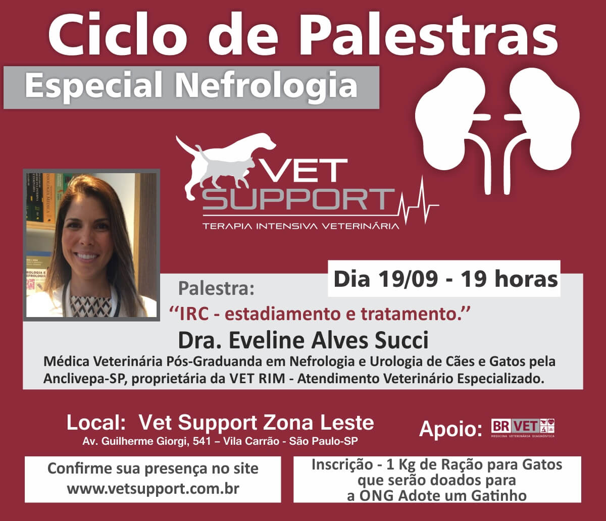 Ciclo de Palestras Vet Support 2017 Nefrologia Veterinária sobre Nefrologia Veterinária - PALESTRA 2